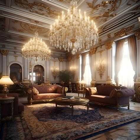 Premium AI Image | Luxury interior of the royal palace 3D render