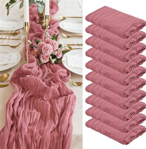 Amazon Pack Dusty Rose Cheesecloth Table Runner Ft Gauze