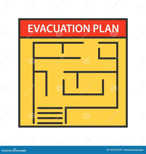 Evacuation Plan Color Icon Stock Vector Illustration Of Design