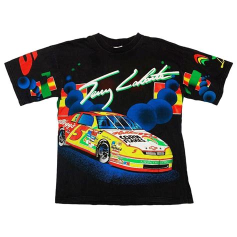 Vtg Rare Nascar Terry Labonte Kelloggs All Over Print T Shirt Mens