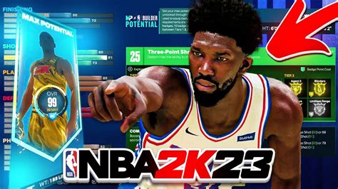 NBA 2K23 Best Big Man Build Max Badges Joel Embiid Build YouTube