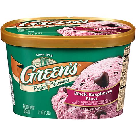 Greens Parlor Favorites Black Raspberry Blast Frozen Dairy Dessert 1 5