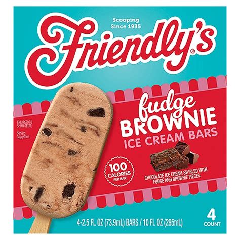 Friendlys Fudge Brownie Ice Cream Bars 4ct Shoprite