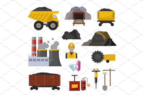 Coal Extraction Production Mining Heavy Industry Coalminer Underground