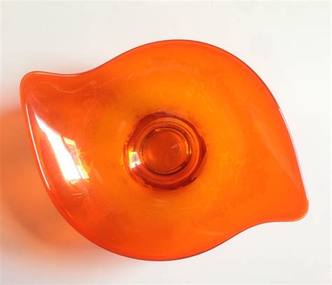 Bright Orange Glass Dish By Viking Epic Line 1960s Etsy Glass Dishes Viking Glass Glass Art