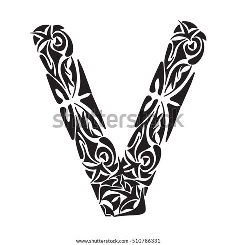 Polynesian Tattoo Initials Tribal Capital Letter Stock Vector Royalty