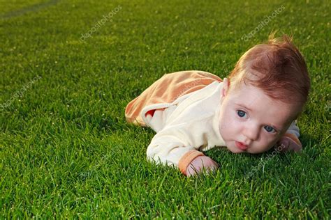 Baby On Grass — Stock Photo © Bibacomua 3397222