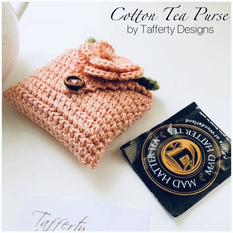 Crocheted Tea Travel Purse Tea Purse Tea Bag Holder Tea Etsy