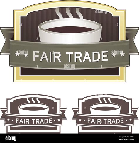 Fair Trade Coffee Label Sticker For Use On Product Packaging Print