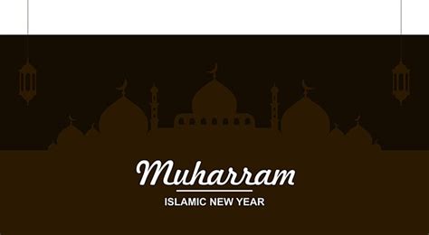 Vector De Fondo Oscuro De Muharram Islámico Año Nuevo Mezquita Deseos