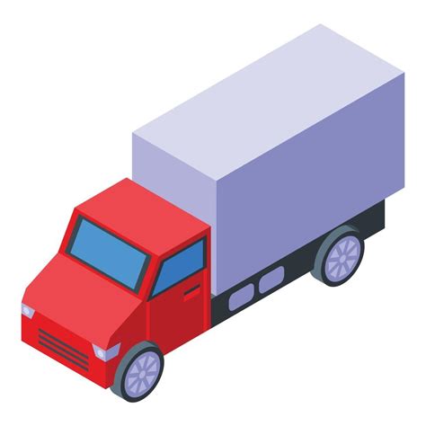 Delivery Truck Icon Isometric Vector Fast Van Service Vector