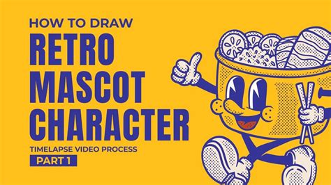 How To Draw A Retro Mascot Character Design In Procreate Timelapse