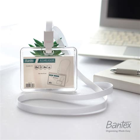 Bantex ID CARD Transparant LANDSCAPE Lanyard Name Tag Clear