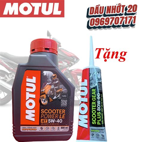 COMBO NHỚT MOTUL SCOOTER POWER LE 5W40 800ML NHỚT HỘP SỐ XE TAY GA