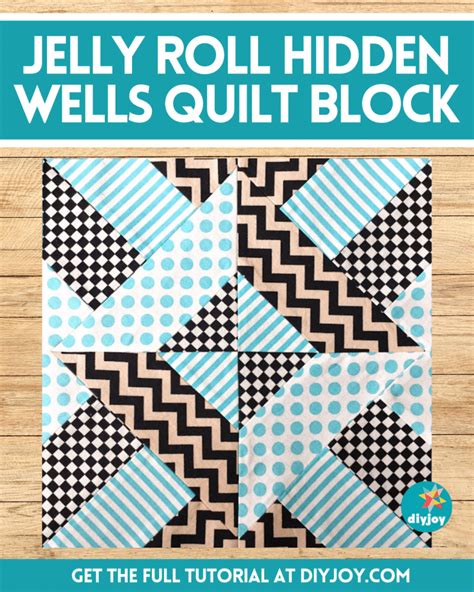 Easy Jelly Roll Hidden Wells Quilt Block Tutorial