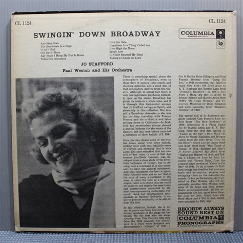 Yahoo オークション Lp 米盤 Jo Stafford Swingin Down Broadway Co