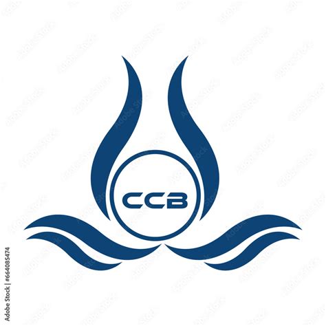 CCB Letter Water Drop Icon Design With White Background In Illustrator