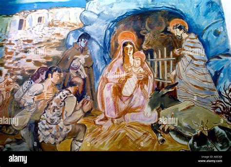 Baby jesus manger painting hi-res stock photography and images - Alamy