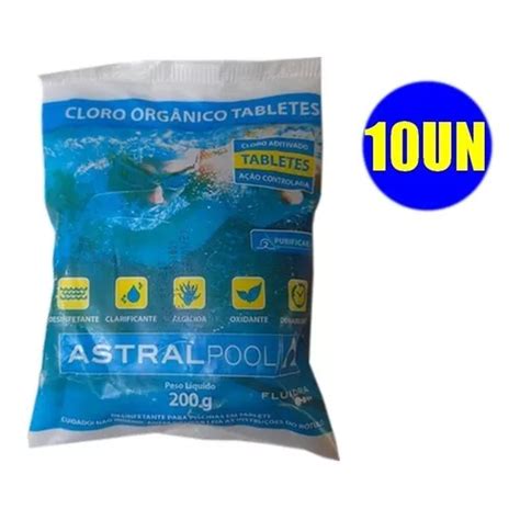 KIT 10 PASTILHAS ASTRALPOOL 5 EM 1 CLORO 200G CADA Shopee Brasil