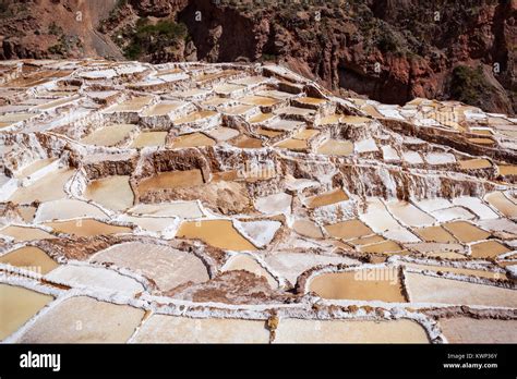 Salinas De Maras Pre Inca Traditional Salt Mine In Peru Stock Photo