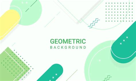 現代の要素の背景の抽象的な緑の幾何学的形状 プレミアムベクター