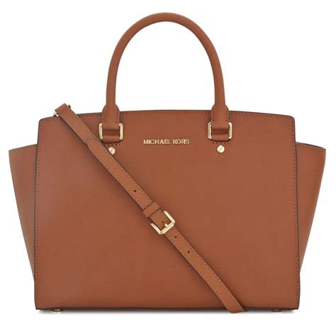 Michael Kors Selma Saffiano Leather Tote In Brown Tan Lyst