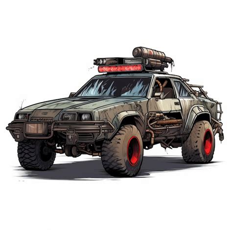 Premium Photo Apocalyptic Car Cartoon Illustrations Inspired By Mad