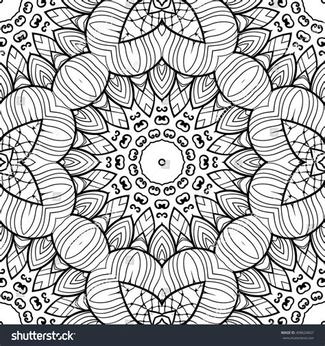 Adult Coloring Page Seamless Zendoodle Vector Stock Vector 408624607