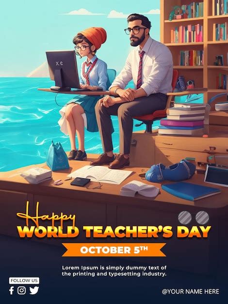 Premium Psd Psd Happy World Teachers Day Social Media Post Template