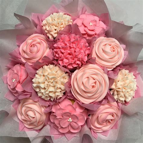 Celebrating Pink Edible Floral Pink Cupcakes Pink Cupcake Bouquets