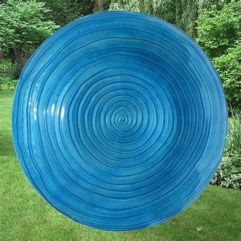 Blue Swirls Glass Bird Bath Bowl Mommas Home Store