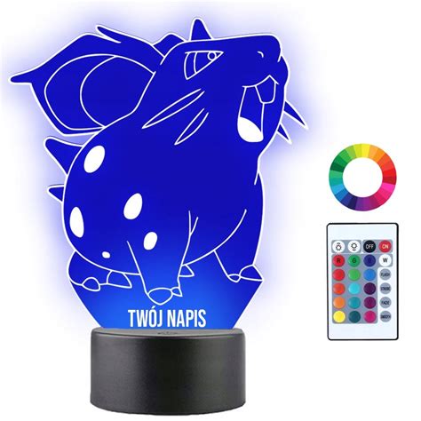 Lampka Nocna Dla Dzieci Pokemon Nidoran Prezent Tw J Napis Imi D Led