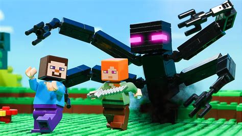 Enderman Attack Controlled Alex Lego Stop Motion Minecraft