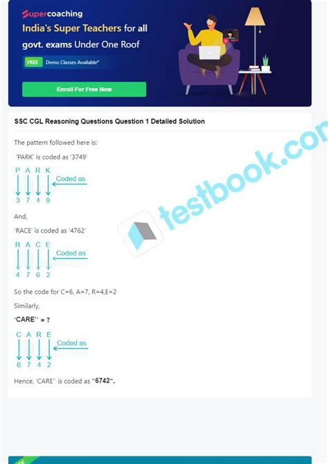 Solution Ssc Cgl Reasoning Questions With Explanation Studypool