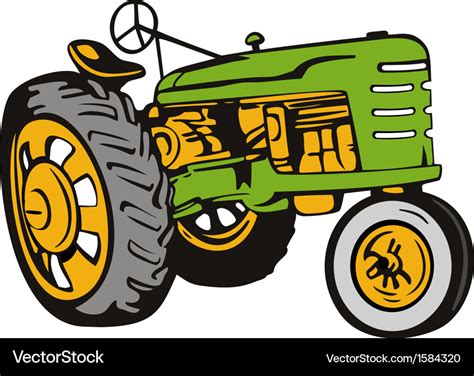 Green Tractor Royalty Free Vector Image Vectorstock