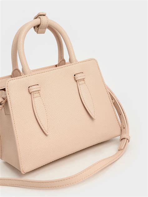 Nude Double Top Handle Structured Bag Charles And Keith Ph