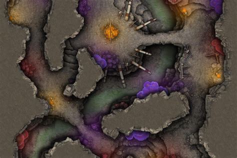 Free Ttrpg Battlemap Giants Underdark Lair Seafoot Games