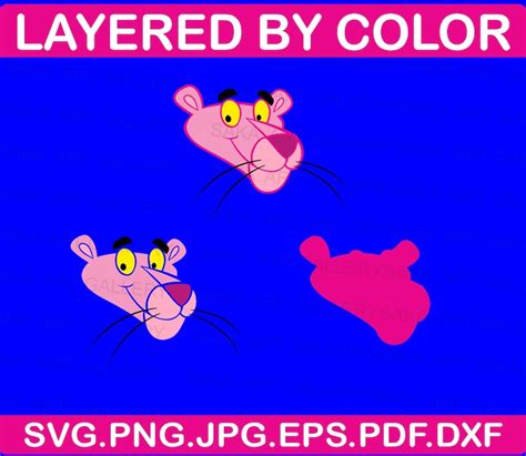 Pink Panther Svg Pink Panther Cut Files High Quality Layered Etsy