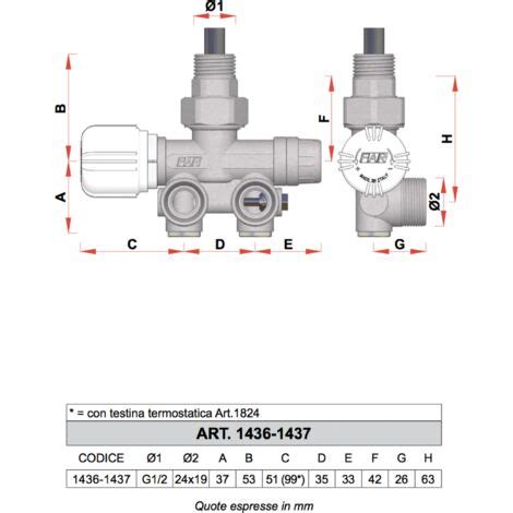 Válvula termostática de mono doble tubo izquierda cromada completa con