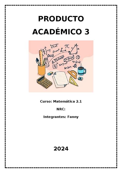 Pa Matematica Fanny Producto Acad Mico Curso Matem Tica