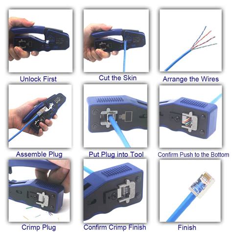 Buy VCE GJ670BL Pass Through Crimping Tool RJ45 Crimper Feed Thru Crimp