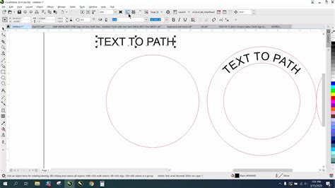 Corel Draw Tips Tricks Text To Path Between To Circles YouTube