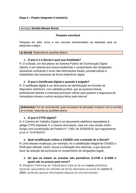 Etapa 4 modelo Etapa 4 Projeto Integrador II relatório Aluno a