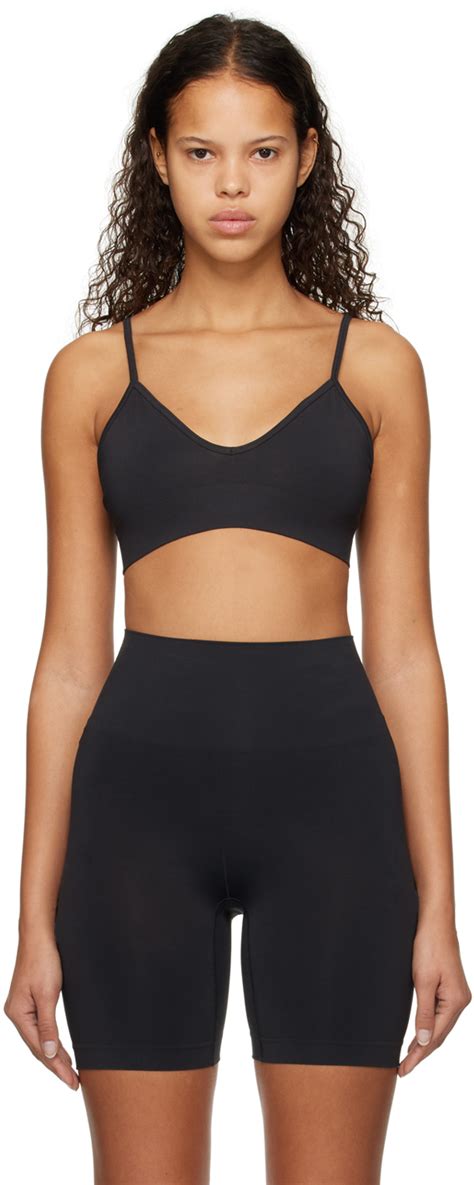 Skims Black Soft Smoothing Seamless Bralette Ssense