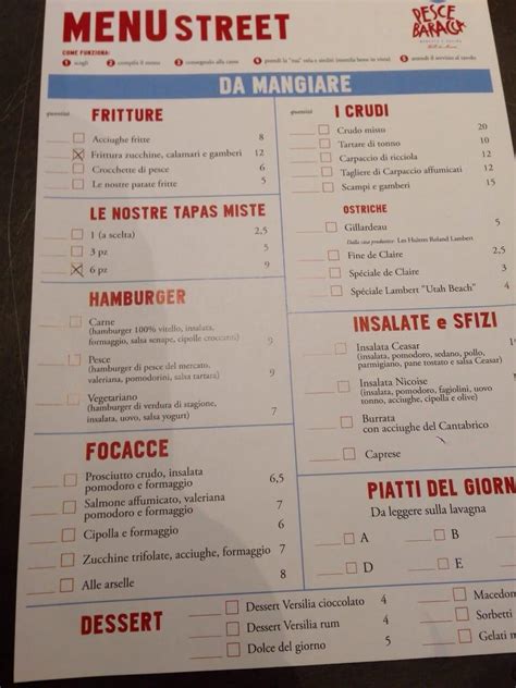 Menu Da Pesce Baracca Forte Dei Marmi Via Achille Franceschi