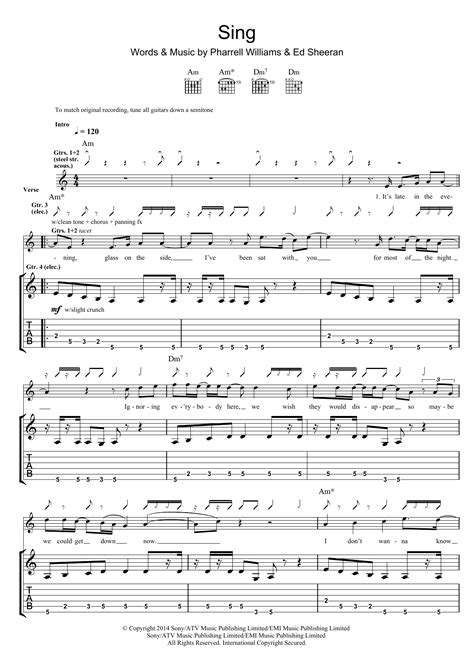 Sing by Ed Sheeran - Guitar Tab - Guitar Instructor