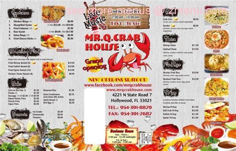 Online Menu Of Mr Q Crab House Restaurant Hollywood Florida 33021