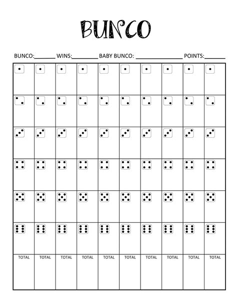 Free Printable Bunco Score Sheet Templates Pdf Word