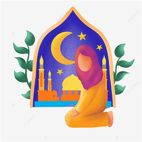 Ramadan Prayer PNG Picture Cartoon Hand Drawn Prayer Ramadan