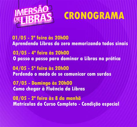 Cronograma O Ano Da Libras Academia De Libras